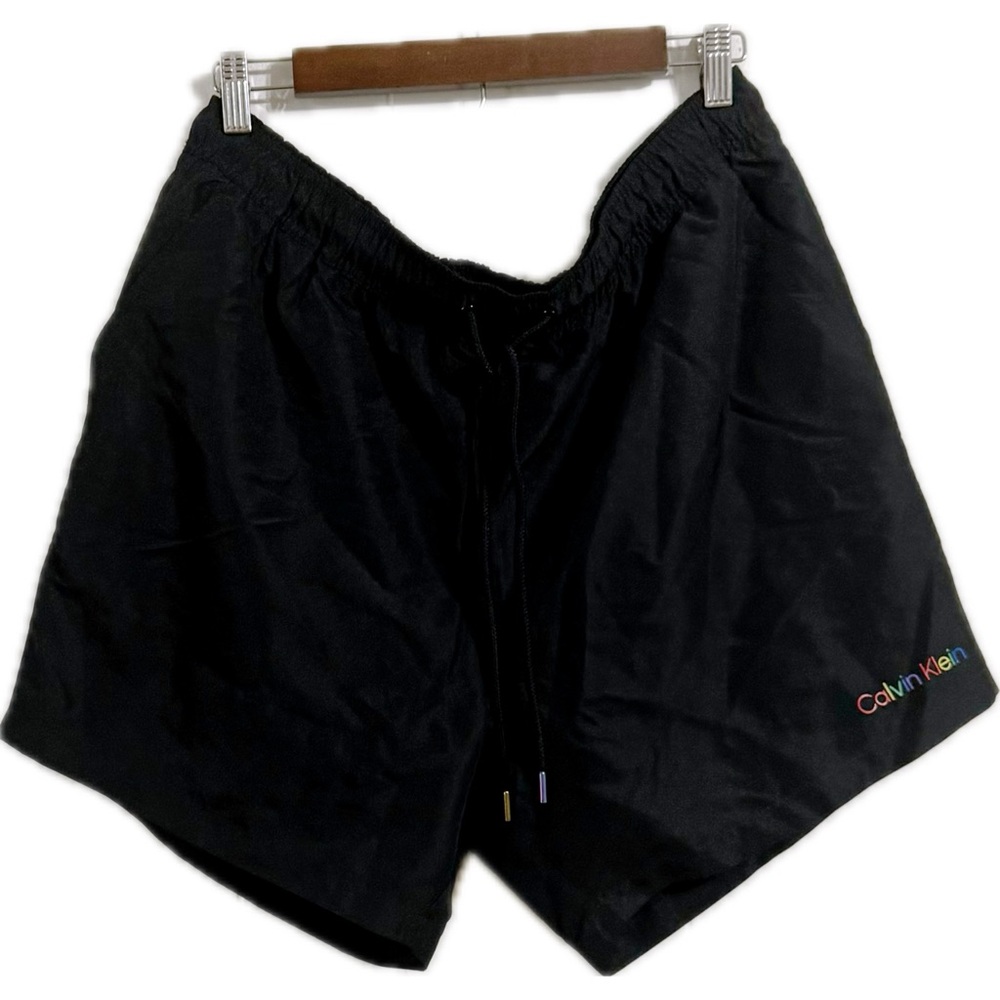 Calvin Klein Black Shorts with Multicolor‎ Logo